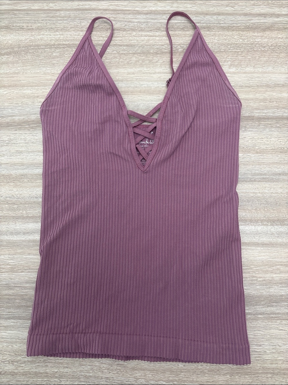 Intimately Free people Ribbed Fitted Tank Top Size XS/S Mauve/Purple